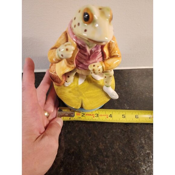 Vtg Beatrice Potter Mr Jeremy Fisher Revolving Music Box Lazy River Fishing - Picture 11 of 12